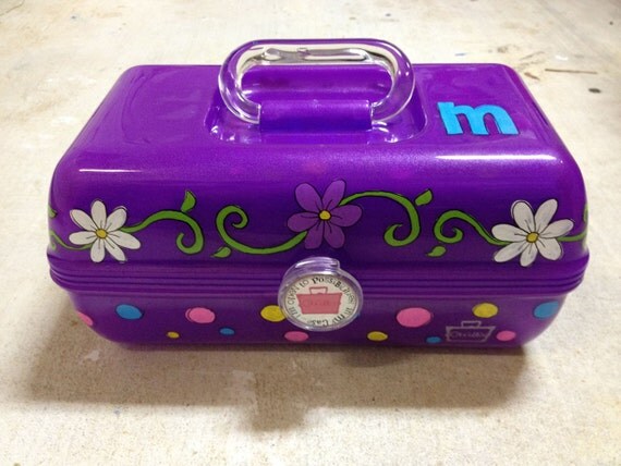 Custom Hand Painted Caboodle Makeup Hair Accessories Organizer for Girls and Teens