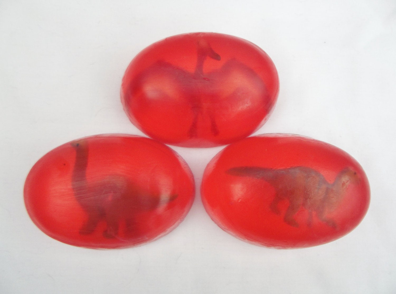 Juicy Pomegranate & Black Currant Dinosaur Embedded Toy bar by Lavish Handcrafted