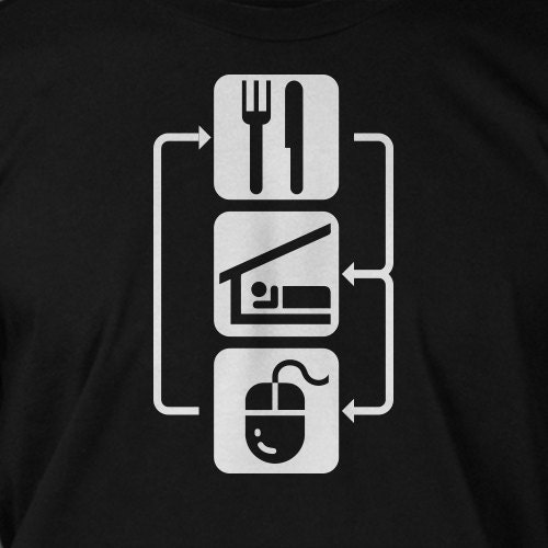 Eat Sleep Code Screen Printed T-Shirt Mens Ladies Womens Youth Funny Computer Code Geek Cool Nerd