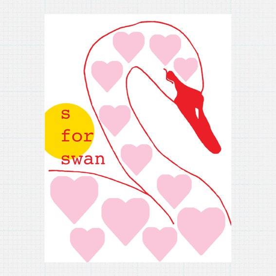 Hello Yellow - S is for Swan A4 Digital Print