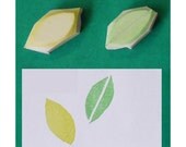 Leaf Handcarved Stamp, set of 2 - planting hand carved rubber stamp, gardening hand carved stamp, nature handmade stamp, handcarved stamp