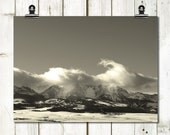 montana photography, landscape, bridger mountains, wall art, black and white -  "Settle for the Best" - 11x14 print on metallic paper