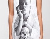 Alexander McQueen Shirt Fashion Designer Skull Shirt Women Tank Top White Shirt Tunic Top Vest Sleeveless Women T-Shirt Size S M