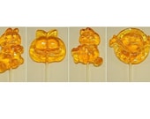 1 dz Hard Candy Garfield Shaped Lollipop Party Favors w/ Personalized Back Labels