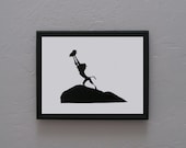 Lion King   Rafiki and Simba Hand cut black silhouette papercut