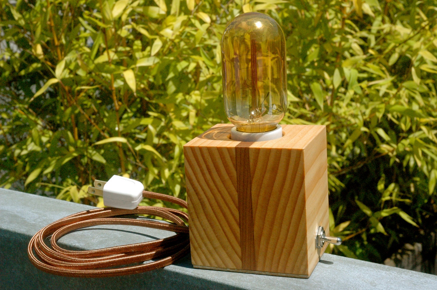 Ambient wood desk or nightstand lamp