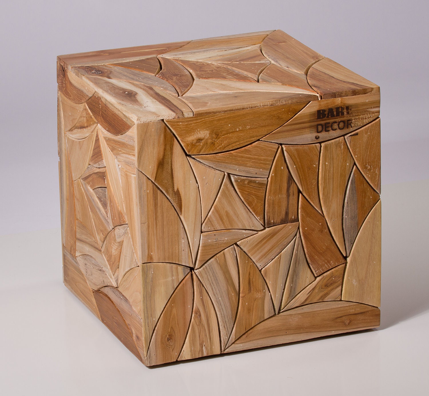 Picasso Cube Table in Teak Wood FREE SHIPPING - BareDecor
