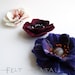 Hand felted flower pin, felted brooch, poppy flower, purple flower , "A little bit different poppy"