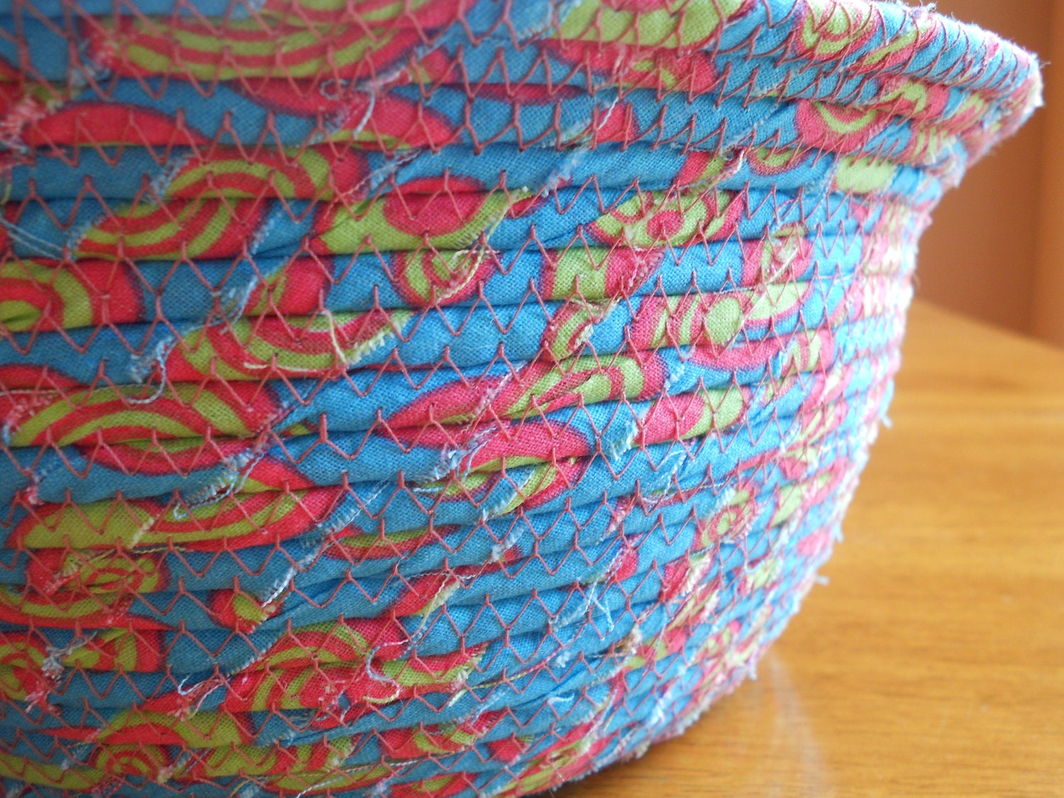 Housewares Home Decor Basket Coiled Fabric Pottery Rope Bowl Wrapped Clothesline Bowl Unique Gift Housewarming Gift Multi