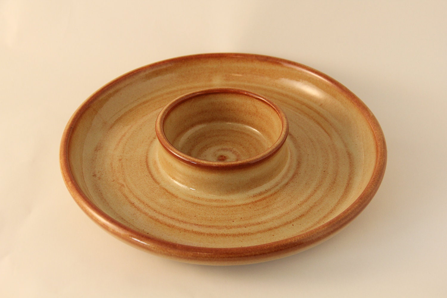 Pottery Chip and Dip Serving Platter,  403, s - MontemerloPottery