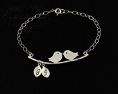 Initial Bracelet . Sterling Silver Bracelet . Personalized Charm Bracelet . Bridal Shower Gift for Her.Anniversary.Unique Gifts Mother's Day