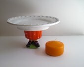 Pedestal Single Cupcake / Appetizer Tray / Dessert Stand / Candy Dish - Halloween Witch Fun
