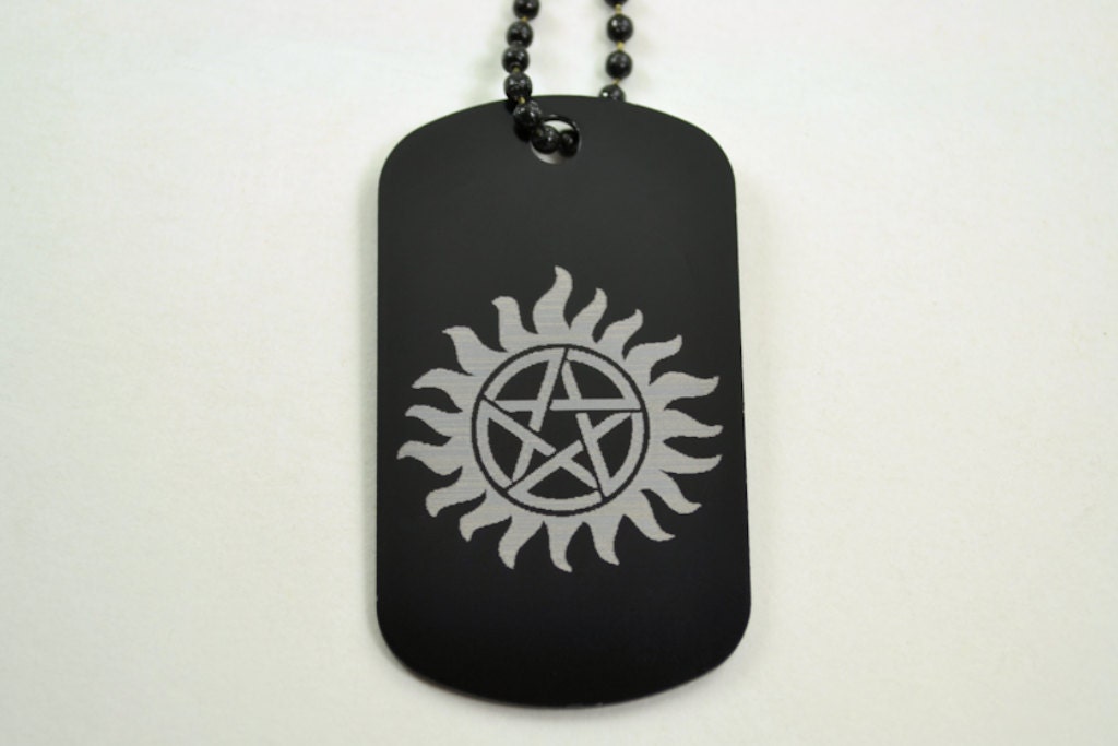 SuperNatural Pentagram Dog Tag Necklace or Keychain