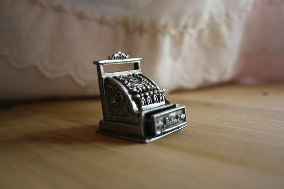 Miniature Pewter Cash Register