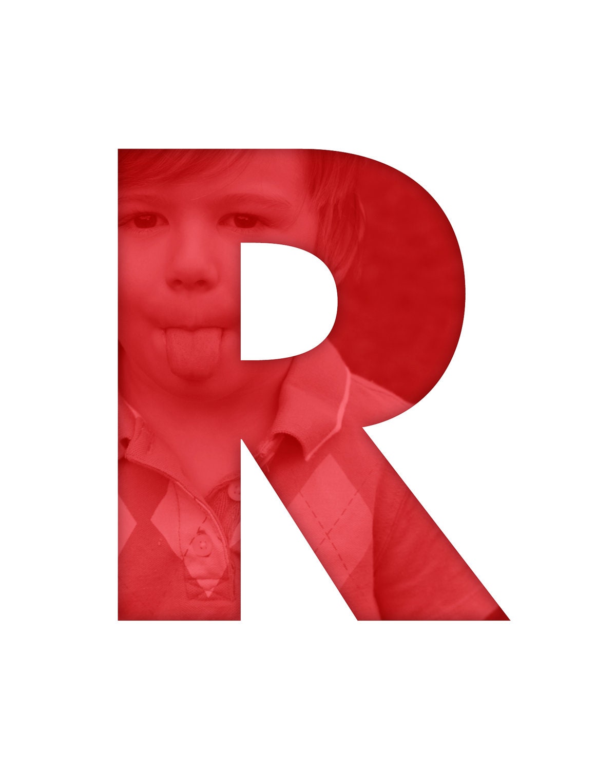 Uppercase "R" photo and letterform
