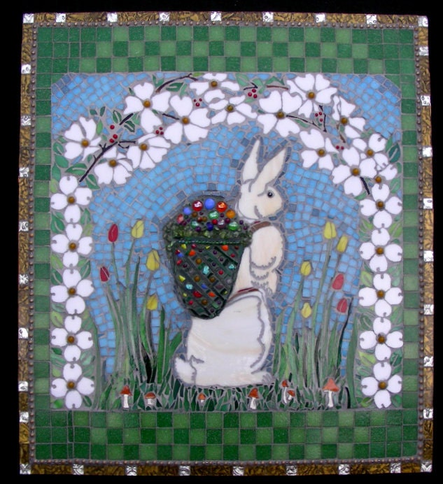 Mixed Media Stained Glass mosaic - "Springtime"