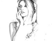 Print from Original Watercolor Fashion Illustration Modern Art Painting, Soft Touch