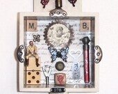 Madam Butterfly - Assemblage Art - Recycle 3D Salvage Wall Sculpture 1015