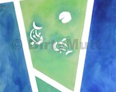 Koi In Pond Abstract Art Print