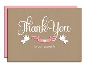 Thank You Parents - Wedding Day Thank You Card