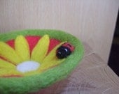 Handmade Needle Felted Ladybird Bowl