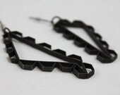 B100 Medium Oxidized Sterling Silver Asymmetrical Earrings