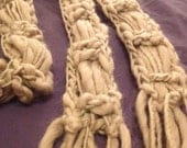 Skinny Scarf- Natural Merino Wool- Soft & Warm- Beige, Tan, Neutral, Oatmeal