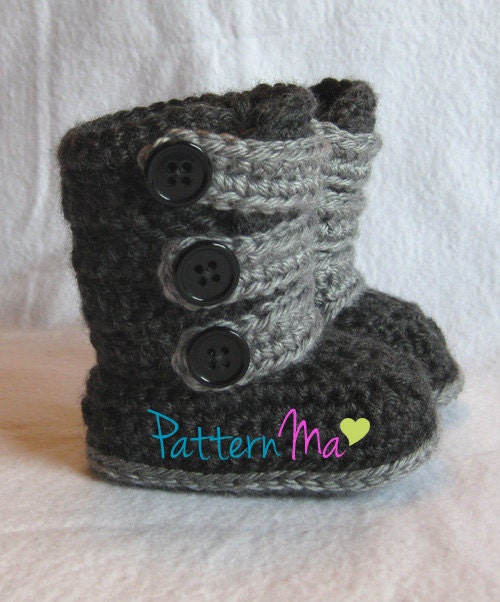 Crochet Baby Bootie Pattern Strappy Ugg Inspired