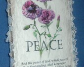 Peace-Carnation-Phil 4:7-Recycled Wood-Wall Hanging-Wall Decor for home decor-vintage look-shabby chic, antiqued, distressed houseware