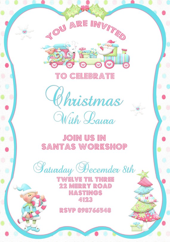 Cutie Christmas Collection - Printable CUSTOMIZED CHRISTMAS INVITATION - Sweet Scarlett Events Il_570xn