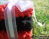 Crochet Cotton Dishcloth / Washcloth Set of 3 Red and Black