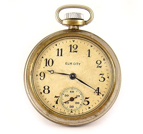 Hew Haven Clock & Watch Co 1920s ELM CITY Pocket Dollar Watch - AmericanDollarWatch