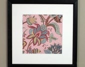 8 x 8 Art Print,  Jacobean Textile Design, Rose 3, with 12 x 12 mat
