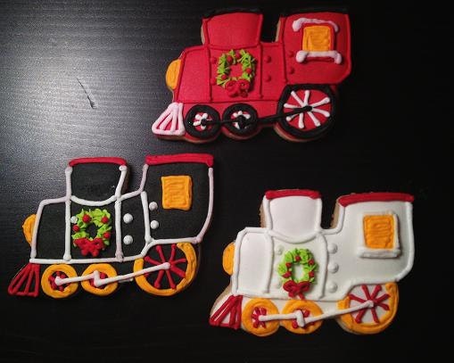 Christmas Train Hand Decorated Sugar Cookies - 1/2 dozen