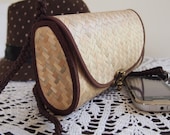 Vintage papyrus clutch/ natural product clutch/natural woven wallet clutch/ shoulder bag -Handmade
