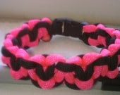 Custom made Paracord Braclets Breast Cancer Awarness Black/ HOT PINK