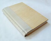 Beautiful handmade book, traditionally bound, hand-sewn, in fine-grained wood and soft calfskin. Journal, diary, sketchbook, doodle book.