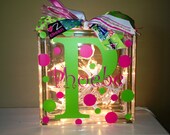 Personalized Vinyl Glass block light