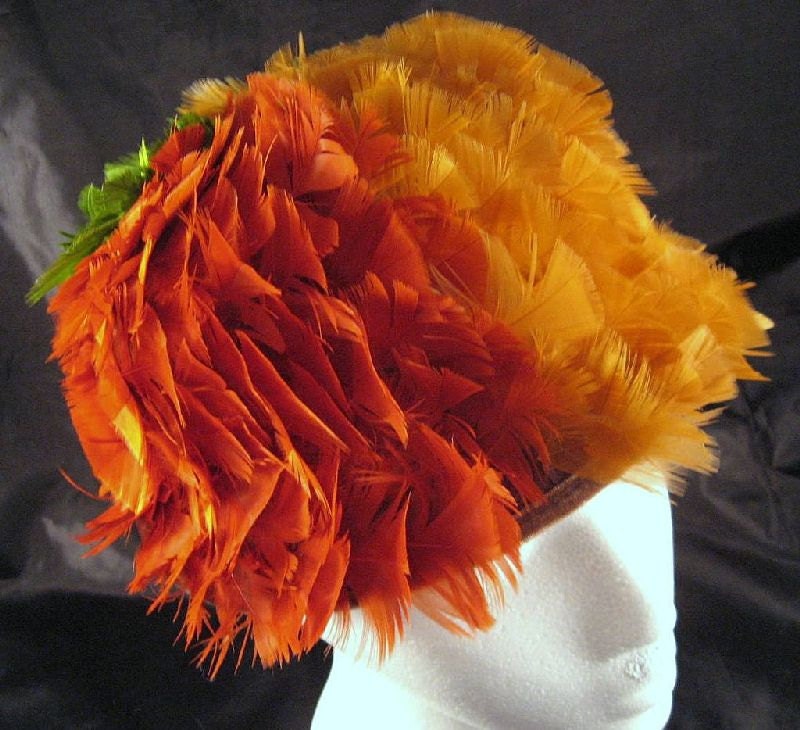 Vintage Multi-colored Wesco Feathered Ladies' Hat