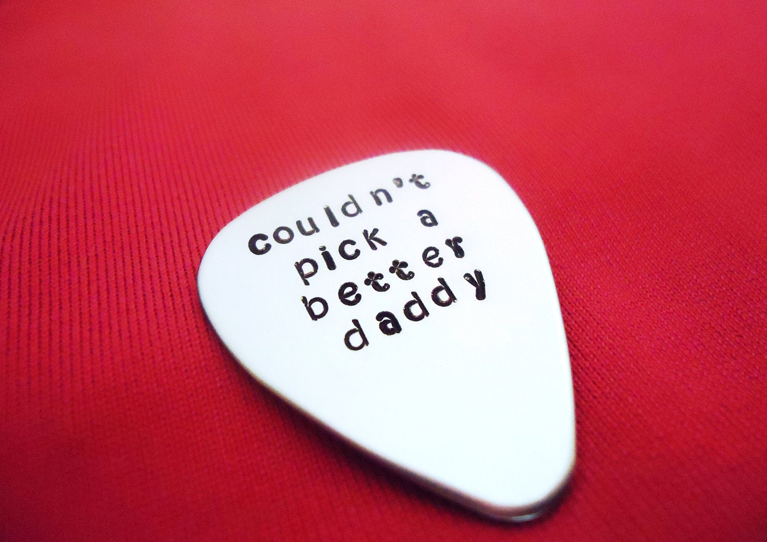 Personalized Guitar Pick - Hand Stamped Stainless Steel SHIPPED in 10-14 Days SHIPPING TIME 3-5 Days