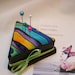 Pincushion Vintage Retro Shabby Chic Cookie Cutter Triangle Rainbow Funky Stripes OOAK