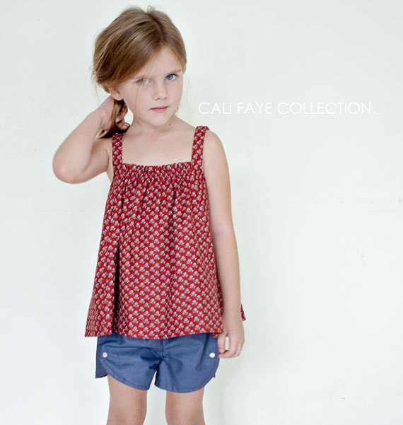 The Olivia Top PDF pattern and tutorial - sizes 2t - 10 - childrens sewing pattern - Instant download