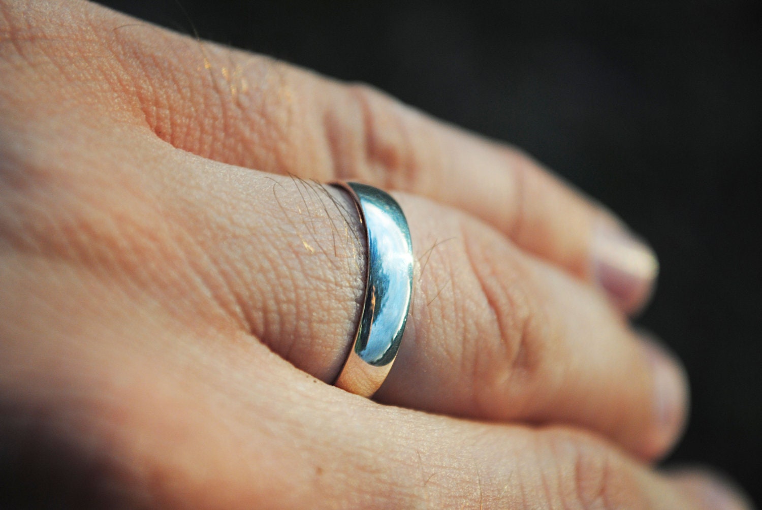 Mens Silver Quarter Dollar Wedding Band