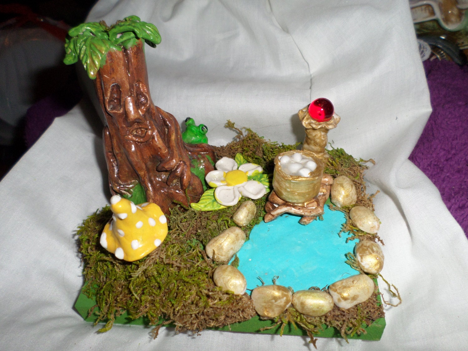 Minature Magical Fairy Pond Hand Made