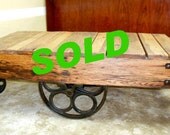 Antique Factory Cart Coffee Table