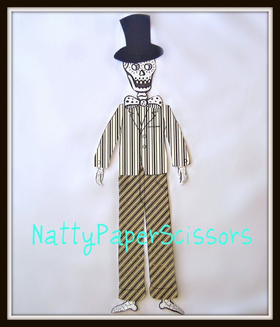 Day of the dead Catrina paper doll  ----Free shipping----