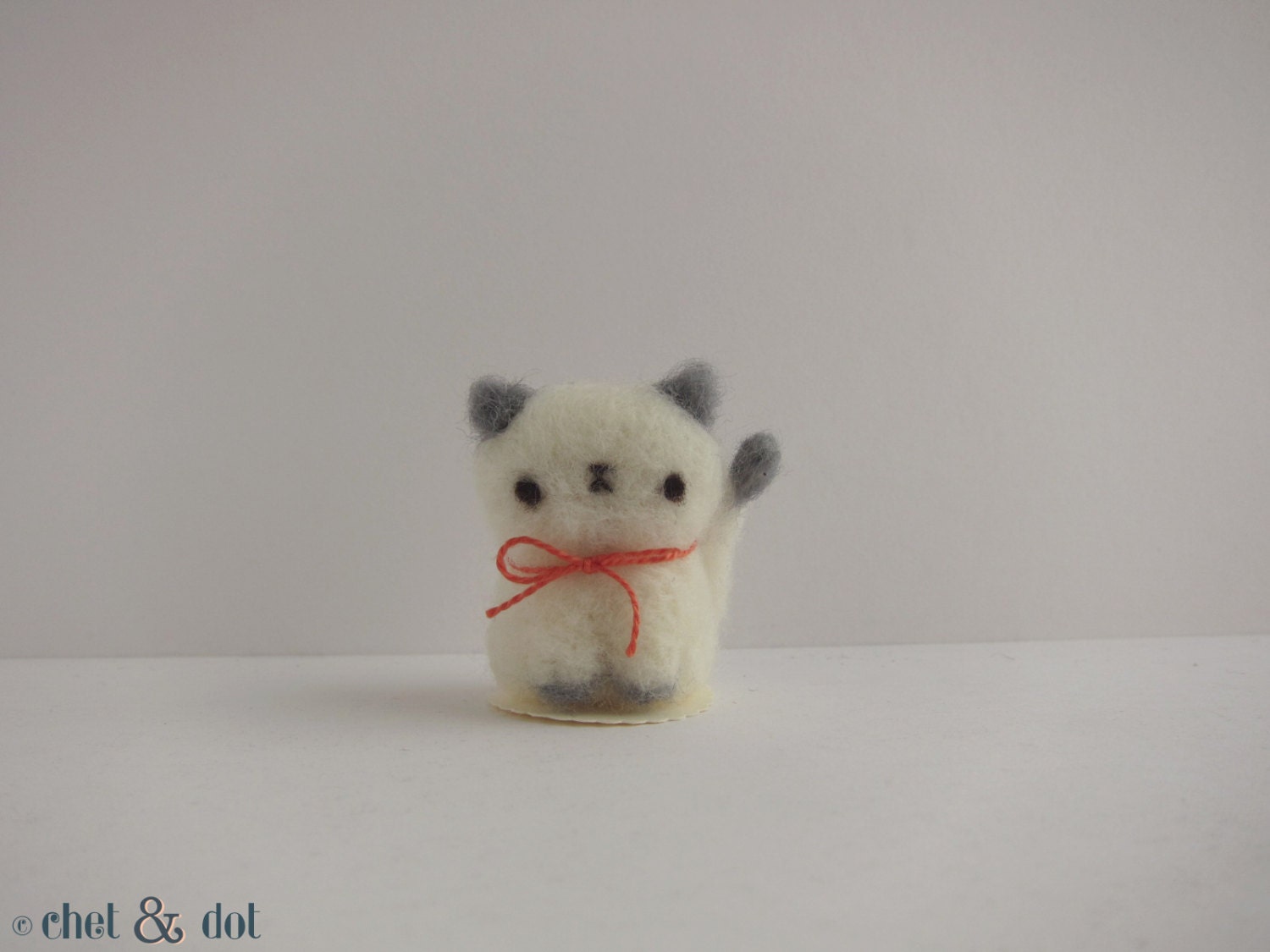 Little Siamese Kitty of Needle Felted Wool