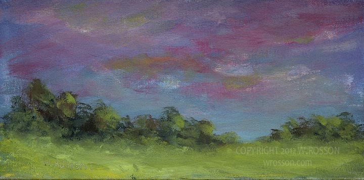 Pink, Lavender, Pastel Sky,  Trees, Landscape, Winjimir, Original Painting, Home Decor, Fine Art, Gifts.