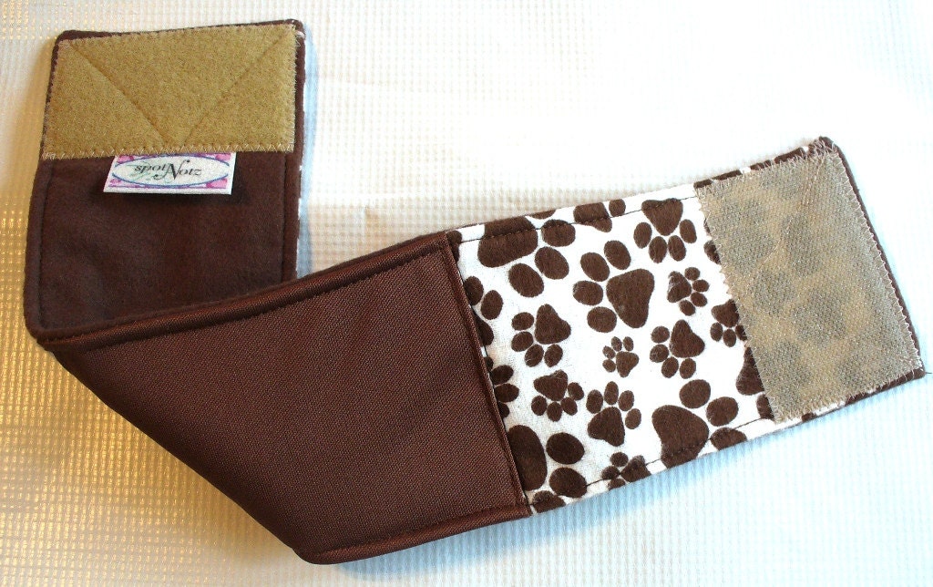 Pad Built in WATERPROOF style SPOTNOTZ Male Dog Belly Band Diaper in Custom Sizes 9" to a 17 inch waist