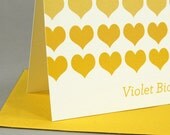 Personalized Stationery, Hearts set of 8, Custom Notecard and Envelope Stationary Set, Choose Your Color, Feminine Girl